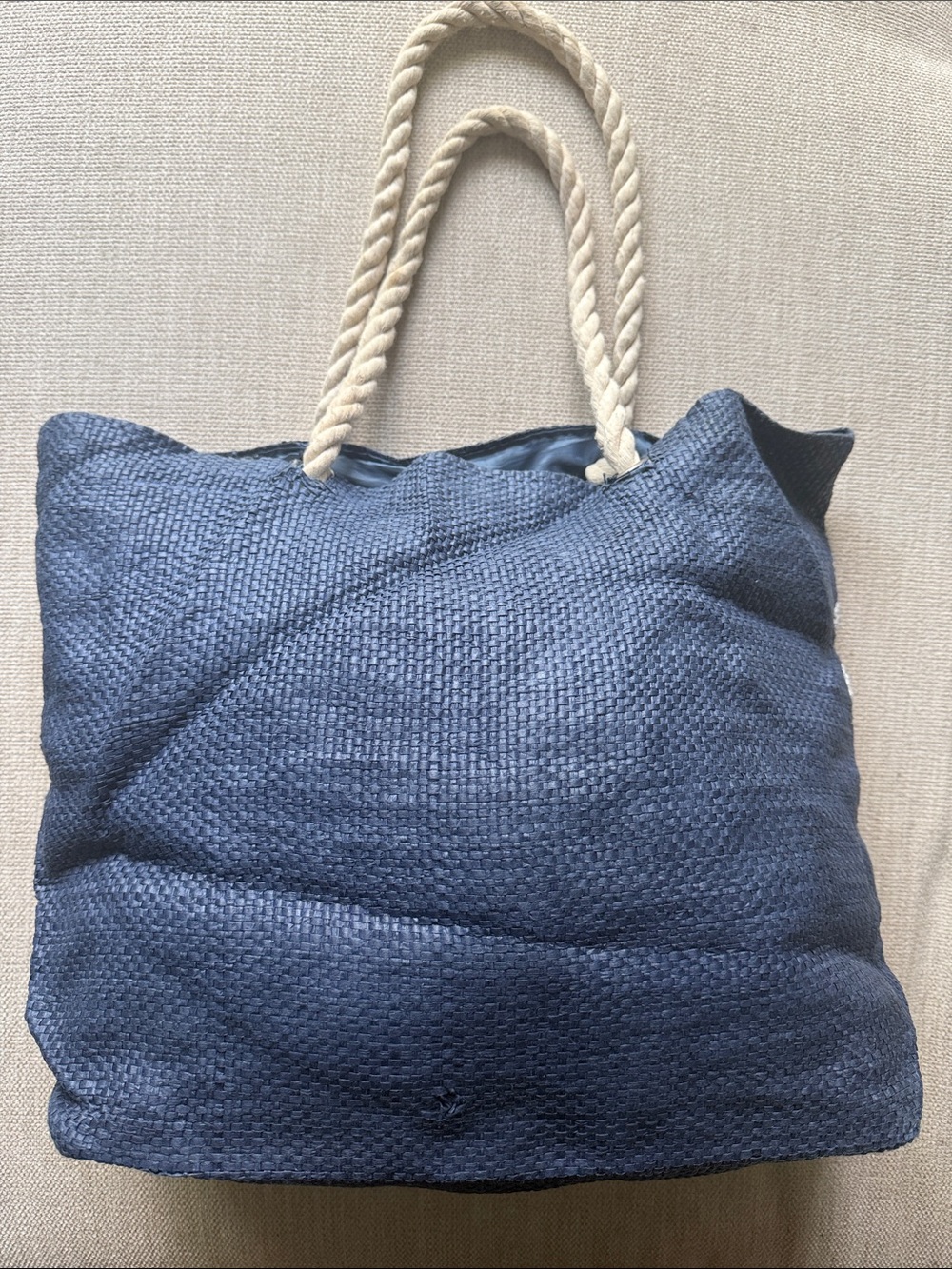 Navy Floral Rope-Handle Tote Bag - Picture 5 of 7